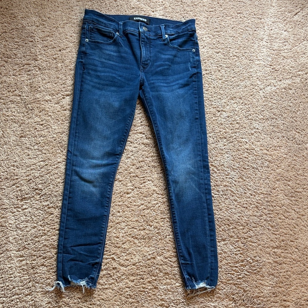 Express Women's Dark Blue Skinny Jeans